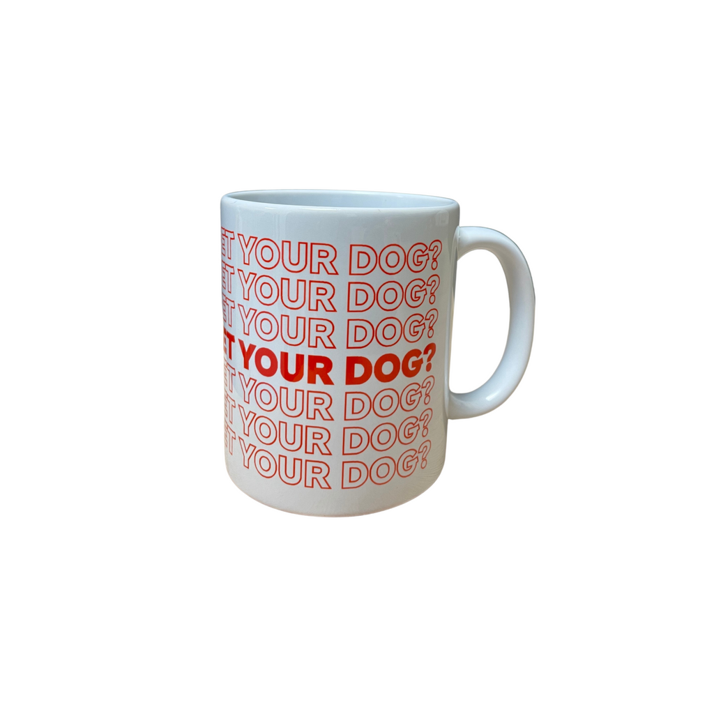 'Can I Pet Your Dog’ Mug - Red Text Design