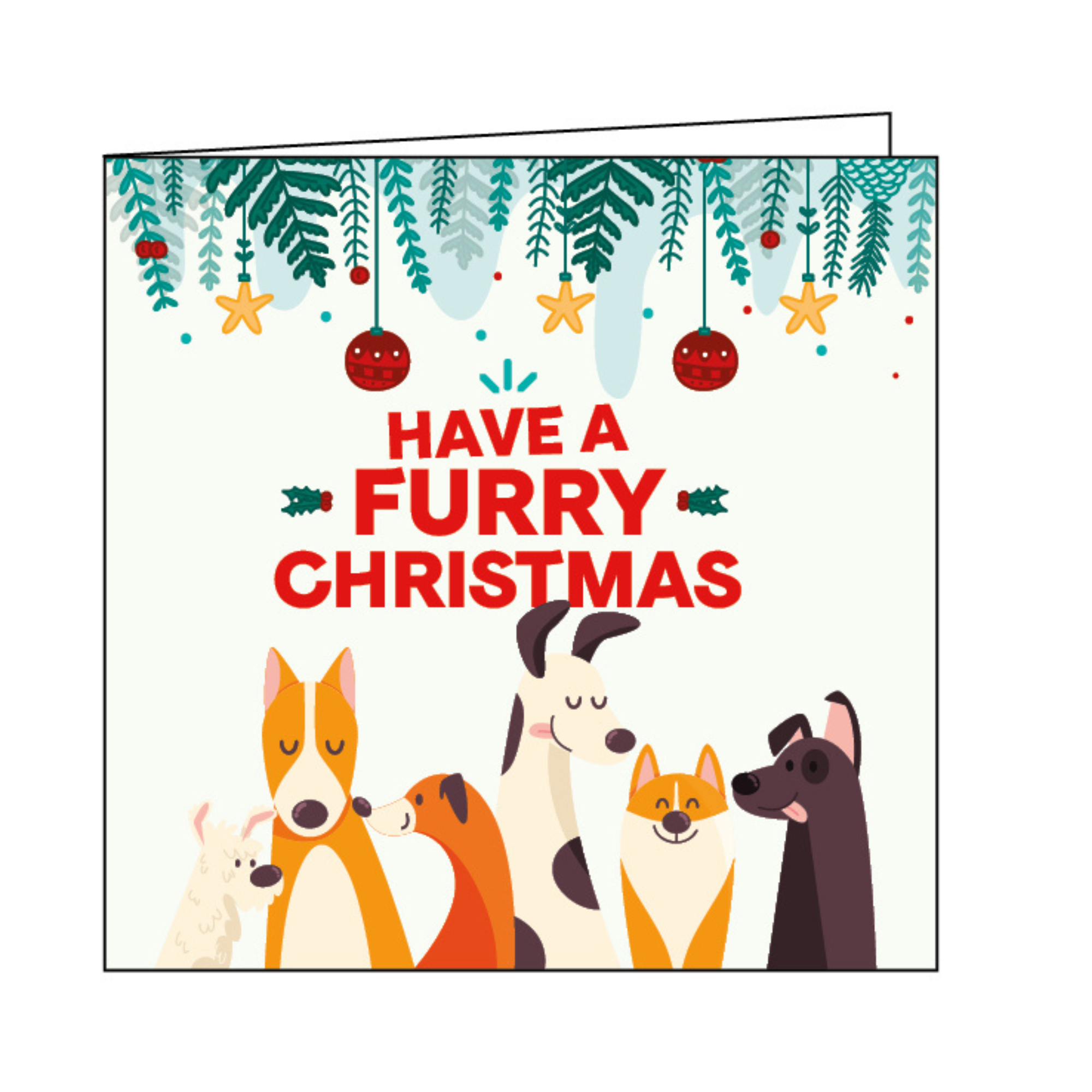 Christmas Cards - Pack of 12 with Cute Dog Illustrations