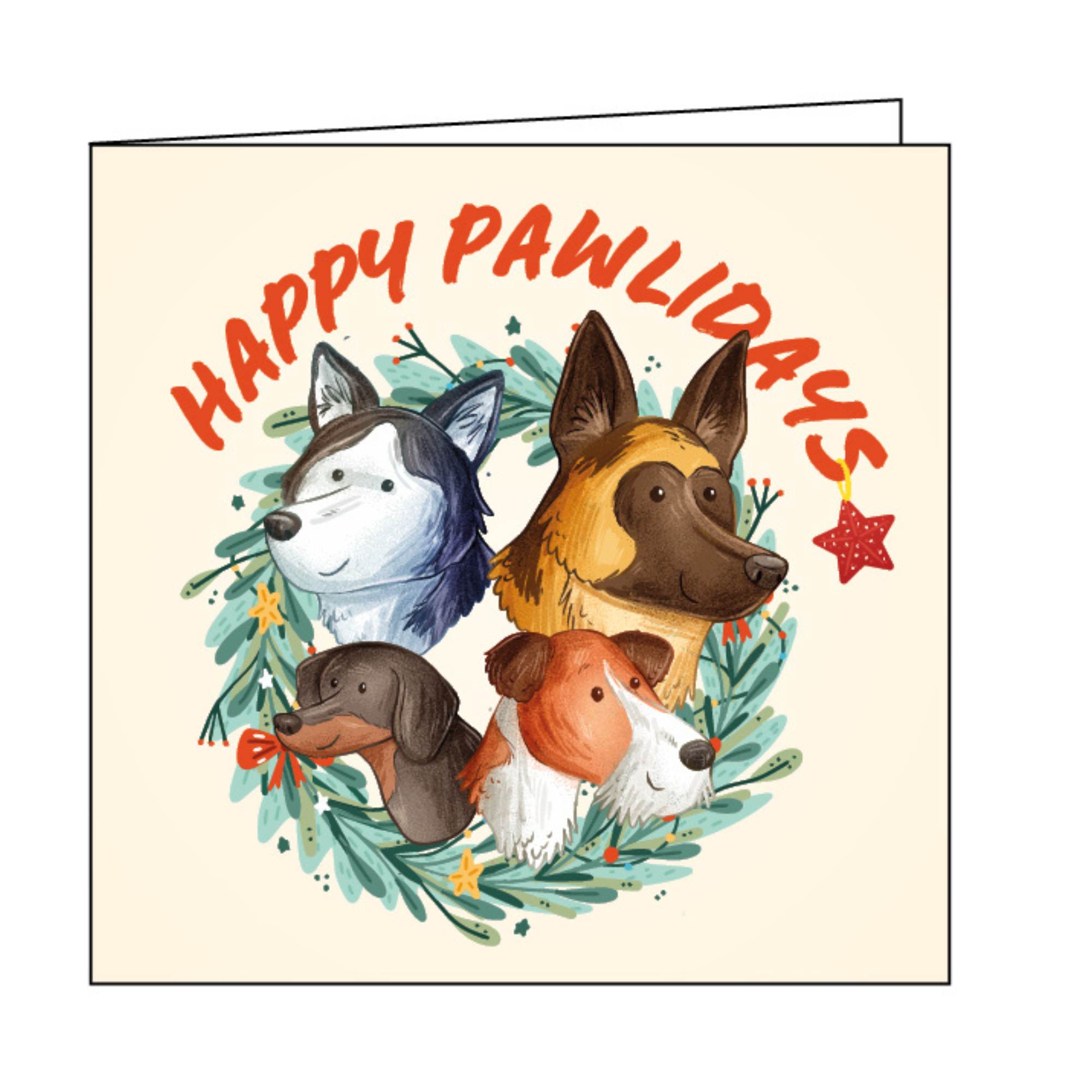 Christmas Cards - Pack of 12 with Cute Dog Illustrations