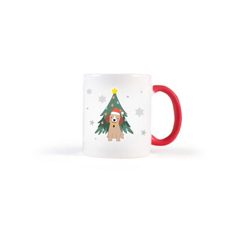 Christmas Mug – Dog and Tree Design