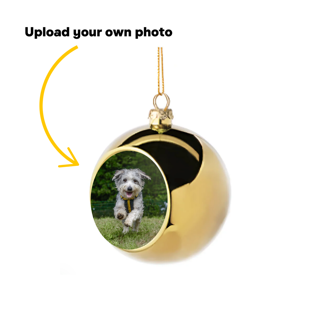 Personalised Christmas Bauble Decoration - Add Your Custom Dog Photo