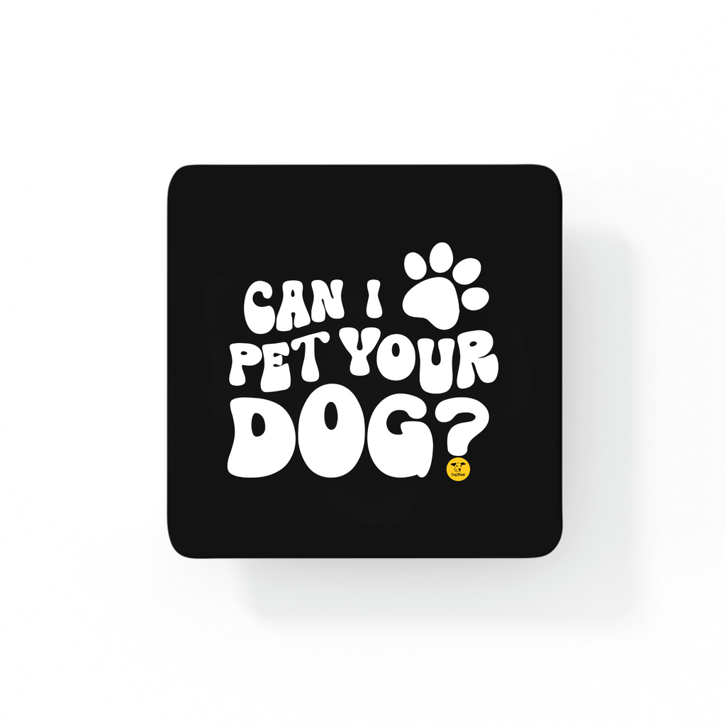 'Can I Pet Your Dog’ Coasters - Groovy Text Design